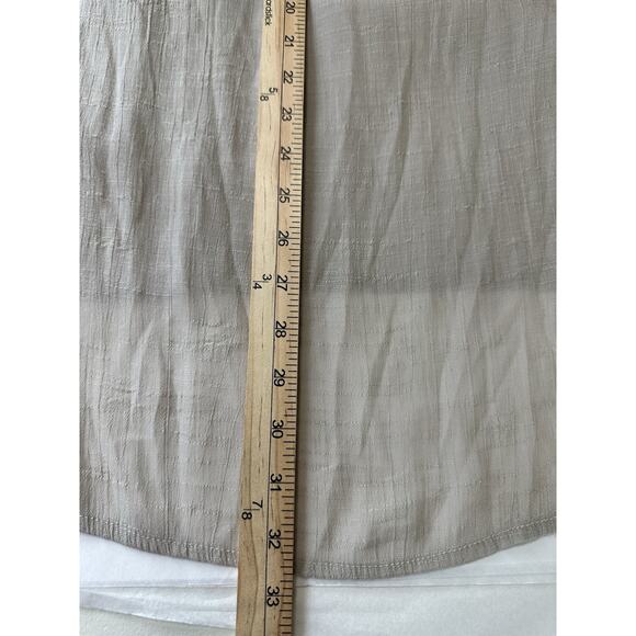 Alex Women’s 1X Tunic Top Sheer Lace Yoke Tan/taupe Boho Beach Lagenlook - Picture 16 of 16